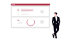 Illustration of a man in front of an internet tab
