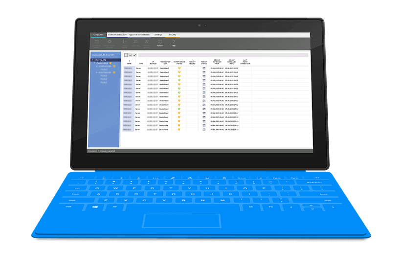 Ein Monitor zeigt die ALDI ITSM Console von prodot