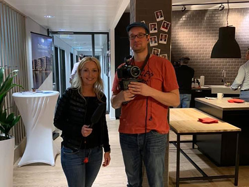 Nadine und Julian beim Videodreh Foto von Nadine und Julian
