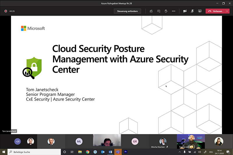 Ein Bild von der Präsentation des Azure Ruhrgebiet Meetups im September 2020.