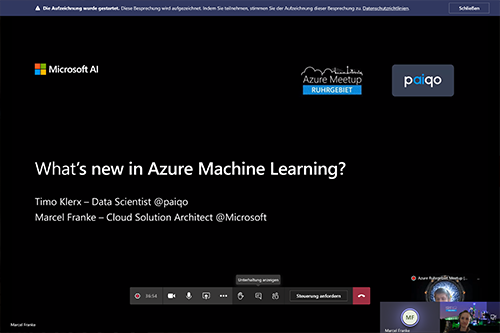 Bild von Session zu Azure Machine Learning