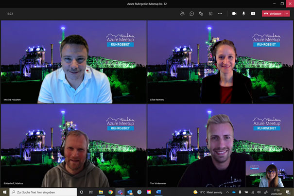 Die Speaker beim Azure Ruhrgebiet Meetup im September 2021 Speaker des Azure Ruhrgebiet Meetups September 2021