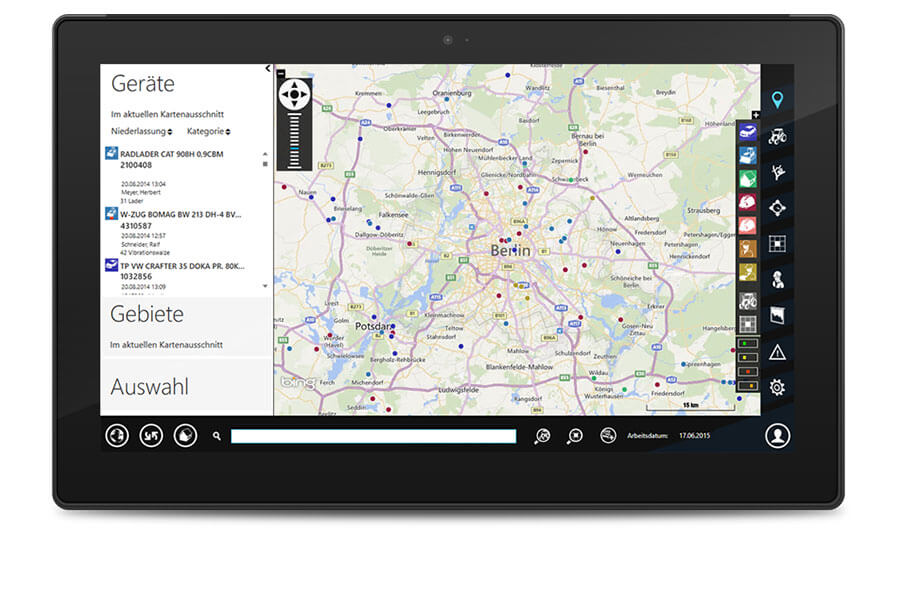 DGM Map with identification of the devices